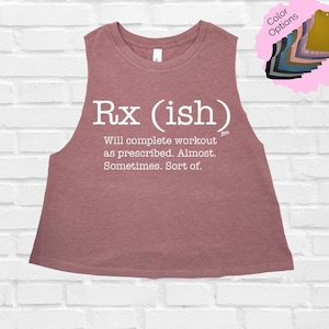 Crossfit Tank, Sports & Fitness, Gym Workout Tank, Rx(ish) Crop Top, Rx Tank Top, Funny Gym Tank, Weightlifting Top, HIIT Crop Top, Running