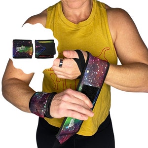 Galaxy Wrist Braces, CrossFit Wrist Wraps, Weightlifting Wrist Wraps, Wrist Support, Gym Workout Accessories, Compression Wrist Brace (pair)