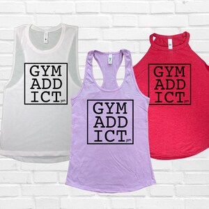Gym Addict Women&#39;s Racerback Tank - for casual, gym, crossfit, weightlifting, workouts or WODs, running