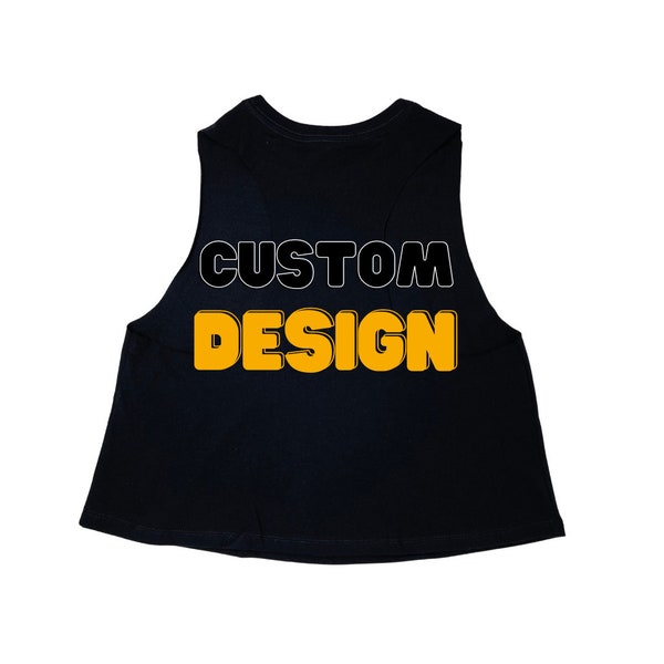 Custom Design Crop Tank, Crossfit Tank, Personalized Tank Top, Add Your Text, Workout Crop Top, Muscle Tank Top, Personal Trainer Gift