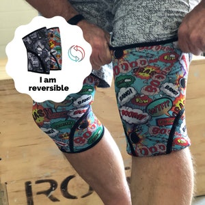 Reversible 5mm Knee Sleeves: Comic Book CrossFit Support