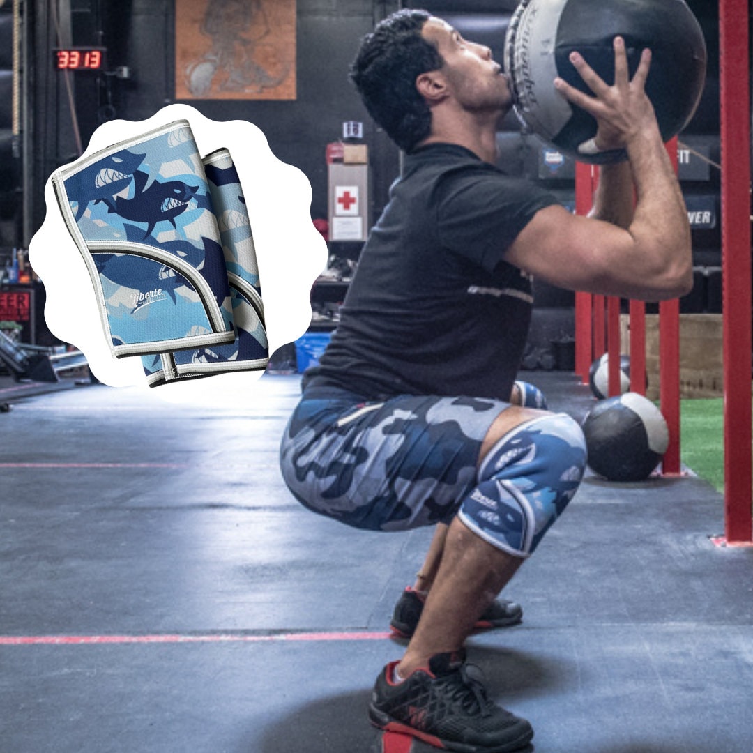 Shark Knee Sleeves for Weightlifting, Gym Workout Support, Knee Support