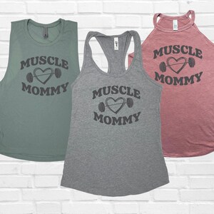Muscle Mommy Tank, Fit Mom Workout, Gym Workout Tank, Fit Mom Top, Strong Mom Top, Powerlifting top, Weight Training, Gym Mom Gift