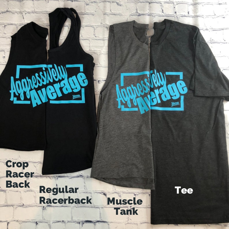 workouts or WODs masters athlete powerlifting crossfit running Aggressively Average Women/'s Racerback Tank for gym weightlifting