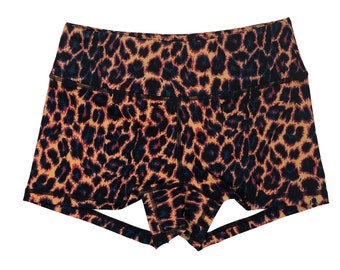 leopard workout shorts