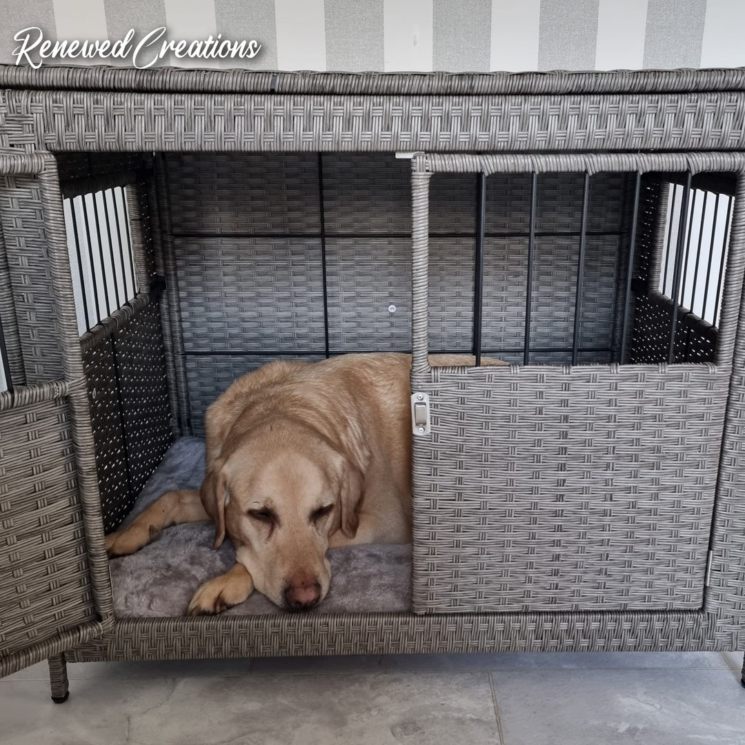 Large Dog Crate. Wicker Dog Crate. Ratten Dog Crate. Puppy Etsy
