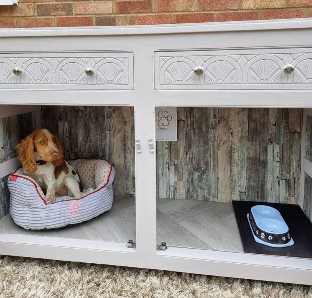Photo inspiration: Gallery Detail: Handmade Luxury Dog Crate Upcycled Pet Bed Furniture Puppy Crate