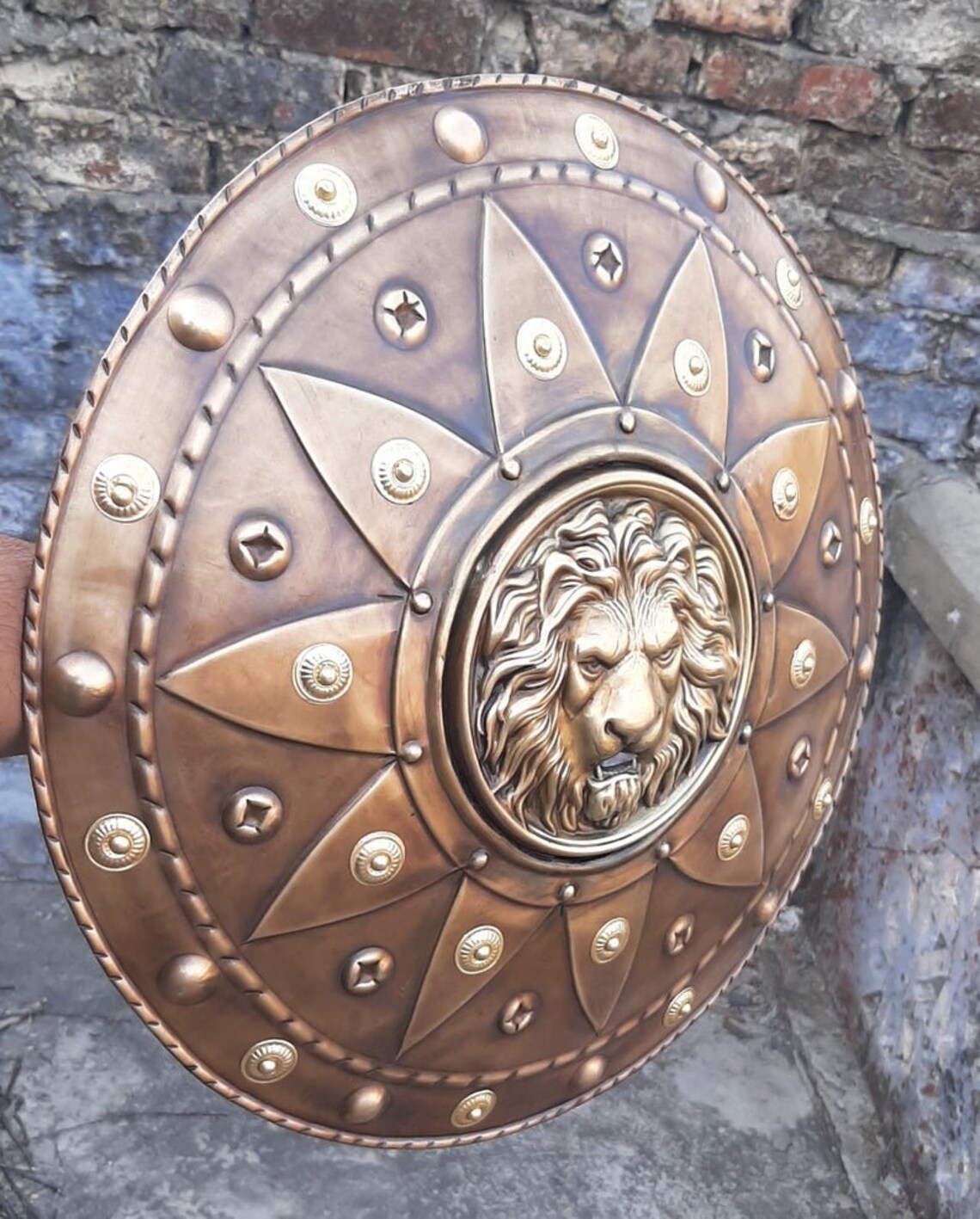 Lion Face Round Shield Medieval Iron Shield Knight Armor Etsy UK