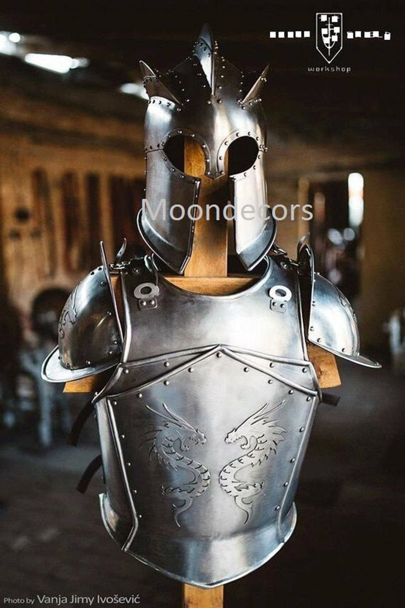 Halloween Costume Medieval Dragon Armor Suit Larp Costume LOTR ...