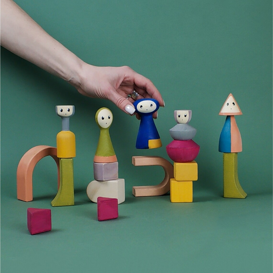 Peg dolls wooden toys montessori counting materials Waldorf Etsy