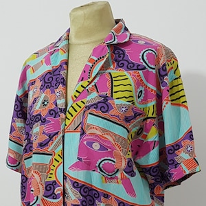 Vintage 90s Betty Barclay trims the colors of psychedelic ento boho disco oversize (B1)