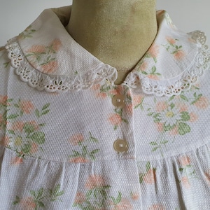 Vintage 60s bathrobe, dressing gown, apron, flannel, oversize, size M, L (Pd1)