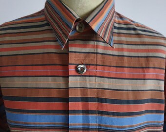 Vintage men's cotton shirt, striped shirt, 90s shirt, SIGNUM, size M (Pd1)