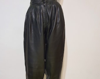 ヴィンテージレザーパンツ｜ブラックレザーパンツ｜ファッション