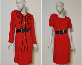 vintage années 80/90, ensemble Givenchy, veste, robe, laine, taille 40