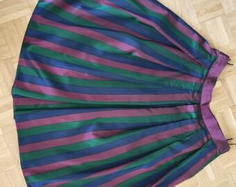 Vintage 70s skirt, West Germany Brigitte Both, taffeta, stripes, trachten, drindl, ethno, folk, boho, oktoberfest, size 44