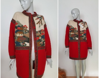 RARE!!! RARITY, vintage 80&#39;s Dobrila Cardigan Authentic Sirogojno Dobrila Wool Sweater, New condition with tag, size S, M (E1)