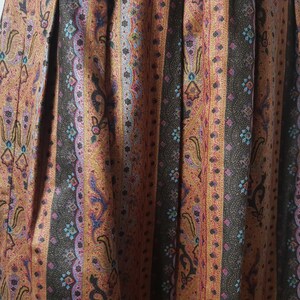 Vintage Boho Cotton Ethno Satin Skirt Austrian Bavaria Tyrol Oktoberfest XS S drindl trachten, (S3) image 4