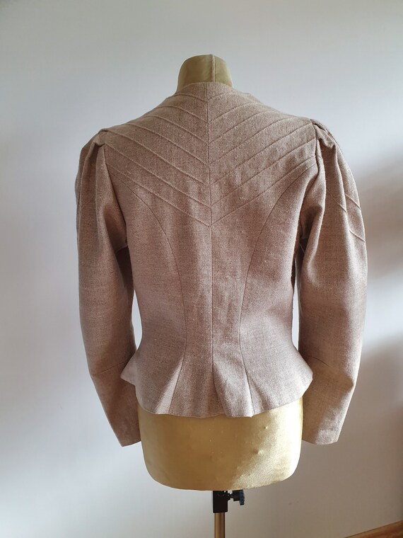 Vintage natural linen jacket, kurta, outfit, puff… - image 6