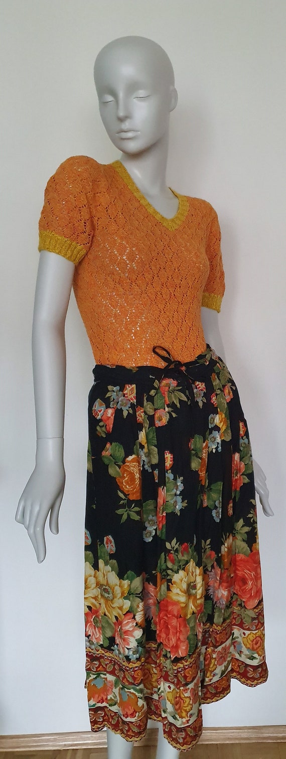 Vintage 1970s, handmade lace blouse, openwork swe… - image 10
