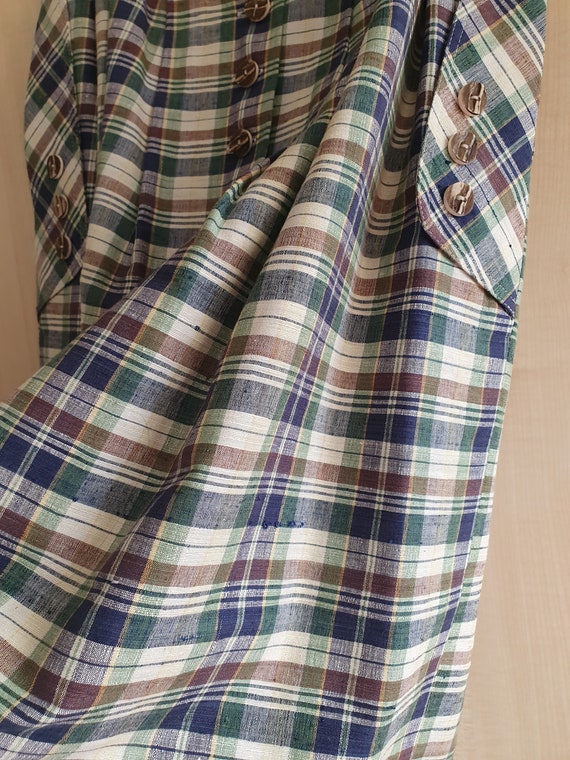 Vintage Eger, silk skirt, check, drindl, trachten… - image 9