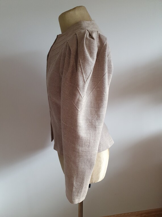 Vintage natural linen jacket, kurta, outfit, puff… - image 5