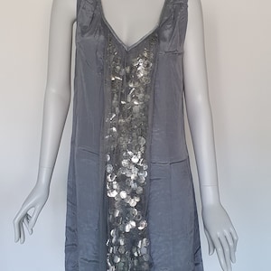 NOA Dress NOA - Jinglebell mesh - short sleeve, sequins on the front, mesh outer layer size L - Danish design - evening dress,(B/S)