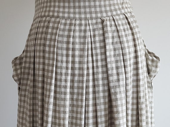 Vintage Austrian Dress, drindl Beige Linen Countr… - image 8
