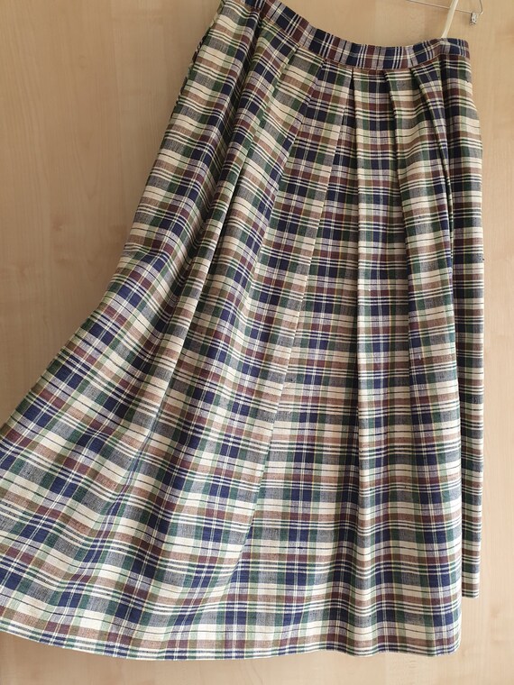 Vintage Eger, silk skirt, check, drindl, trachten… - image 2