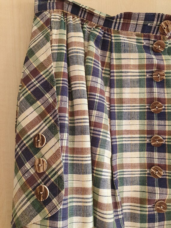 Vintage Eger, silk skirt, check, drindl, trachten… - image 6