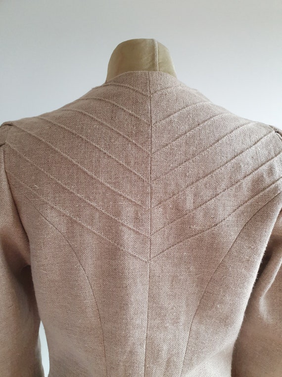 Vintage natural linen jacket, kurta, outfit, puff… - image 3