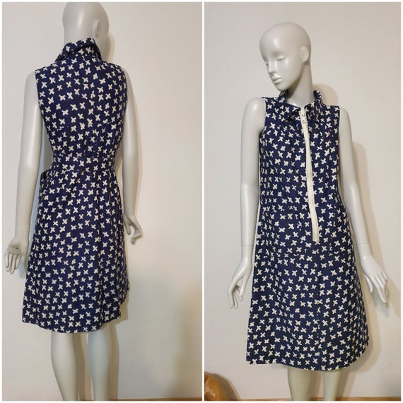 Rare, vintage 1970, COURREGES Paris, navy blue dr… - image 3