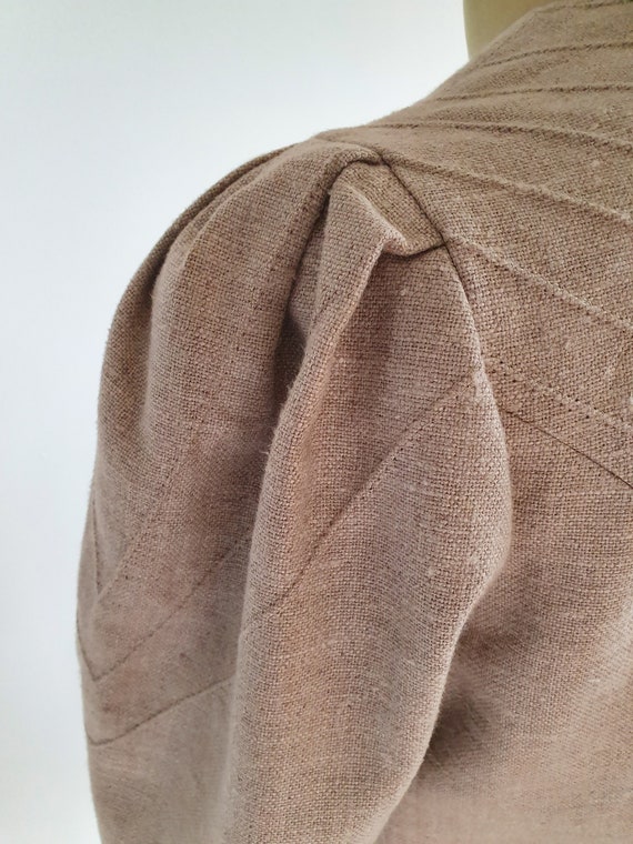 Vintage natural linen jacket, kurta, outfit, puff… - image 4