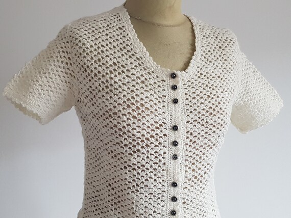 Vintage 50s Austria, handmade wool blouse, boho, … - image 1