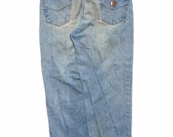 Jeans Carhartt da uomo, 40x28, blu, dritto, con logo, effetto grunge, effetto consumato, da lavoro