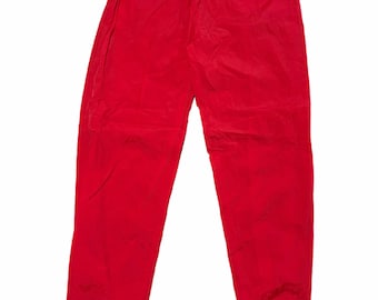 Pantaloni Marlboro vintage da uomo, modello Adventure Team, in nylon rosso, elasticizzati, taglia XL, anni '90