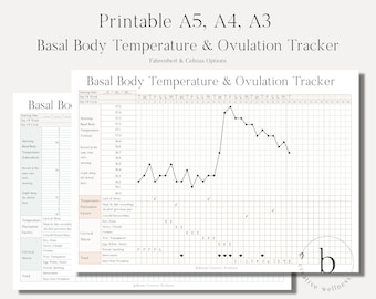 Printable Basal Body Temperature & Ovulation / Fertility / Pregnancy / Period Tracker Digital Download PDF