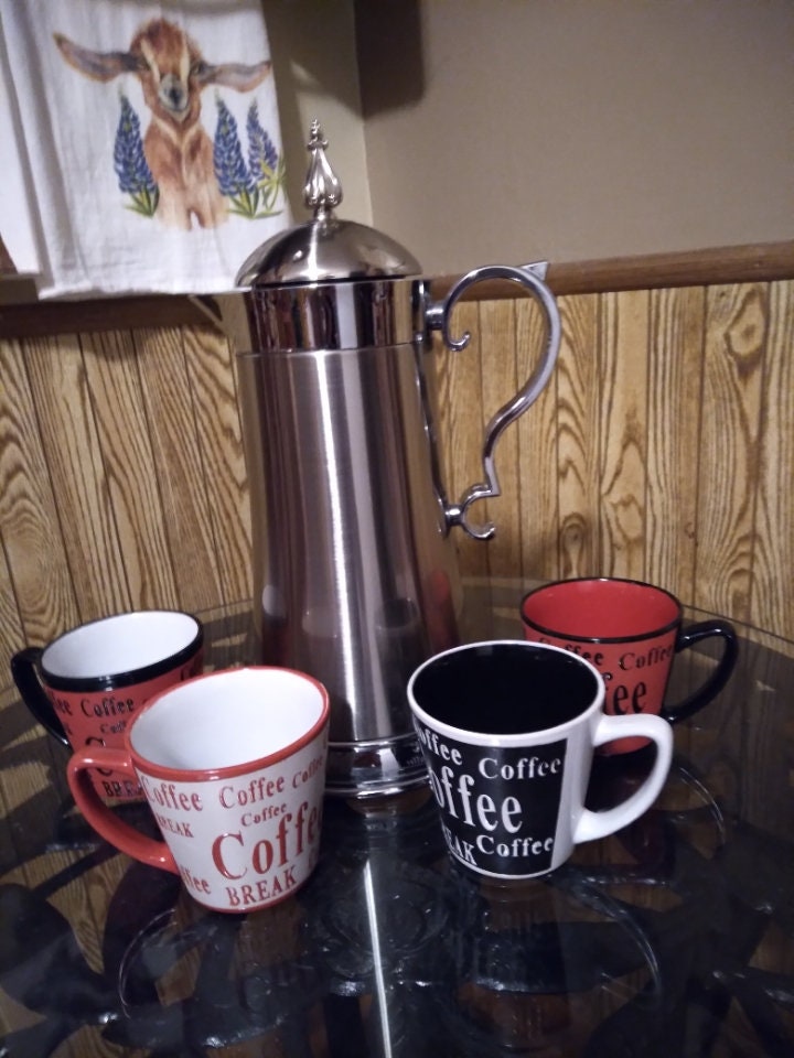THERMAL COFFEE SERVER Pot With Vintage Irish Coffee Cups With Etsy