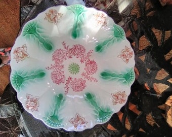 ROSE BOWL PARADE excellent condition dinnerware hostess server roses Christmas Ivy League Scalloped edges holiday vintage old Nouveau china