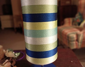 MOD retro table lamp striped CN Burman Collectible tower cylinder good vintage VTG psychedelic 60s 70s inspired home lighting geometric pop