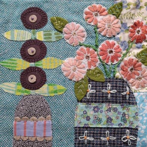 ABSTAND. Textile Kunstwerke. Stoffcollage. Atelier Destash.