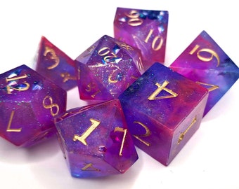 Mermaid Tears, Handmade dice set D&D TTRPG sharp-edged handmade from resin for DnD, Dungeons and Dragons, RPG dice