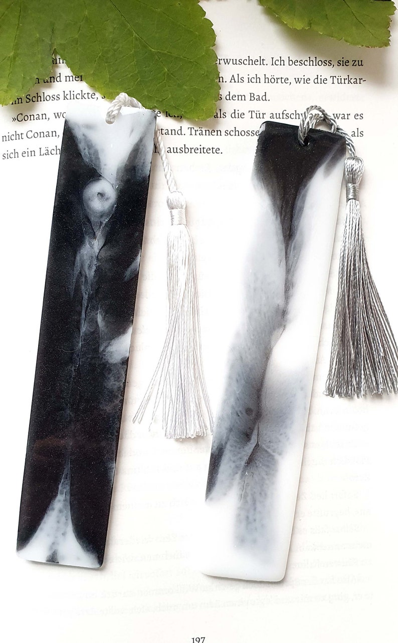 Bookmark Marble Effect Resin Bookmark Etsy