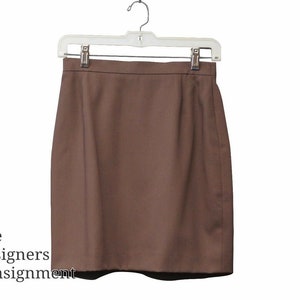 Vtg Escada Margaretha Ley Womens Light Brown Wool Pencil Skirt Made in Germany