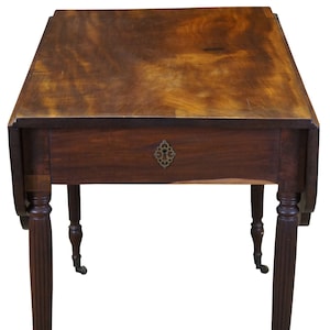 Antique Federal American Mahogany Drop Leaf Dining Breakfast Table 36&quot;