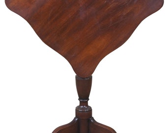 Kittinger Williamsburg Restoration Federal Mahogany Tilt Top Table Candle Stand