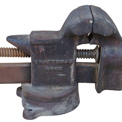 Shops Vintage Craftsman 5502 Swivel Bench Vise Jaw Cast Iron Anvil Sturdy USA Made 11