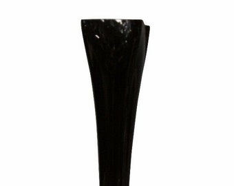 30" Mid Century Handmade Art Glass Bud Flower Vase Vintage Display Black
