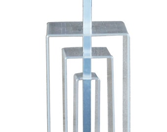 Mid Century Modern Stacked Lucite Recantle Lamp Geometric Chrome