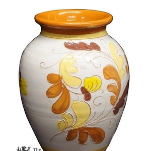 Vintage Painted Italian Vase by Rosenthal Netter Mid Century Clay Ceramic Glaze